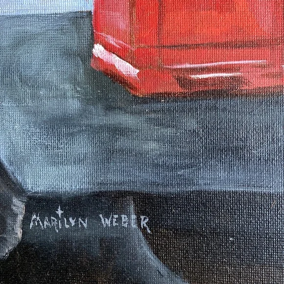 HAND CRAFTED original oil painting of three colorful bottles on table $175 - Picture 2 of 3